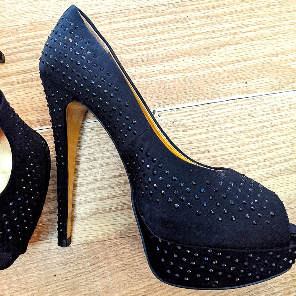 Ted Baker Black Studded Heels Size 7